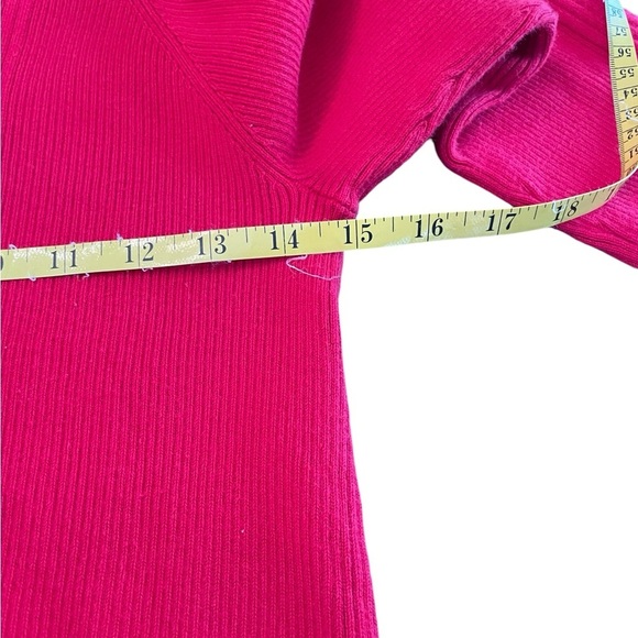 Vintage Polo Jeans Co Red Mock Neck 1/4 Zip Ribbed Sweater Medium Preppy READ - Picture 5 of 7